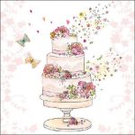 Flowered wedding cake